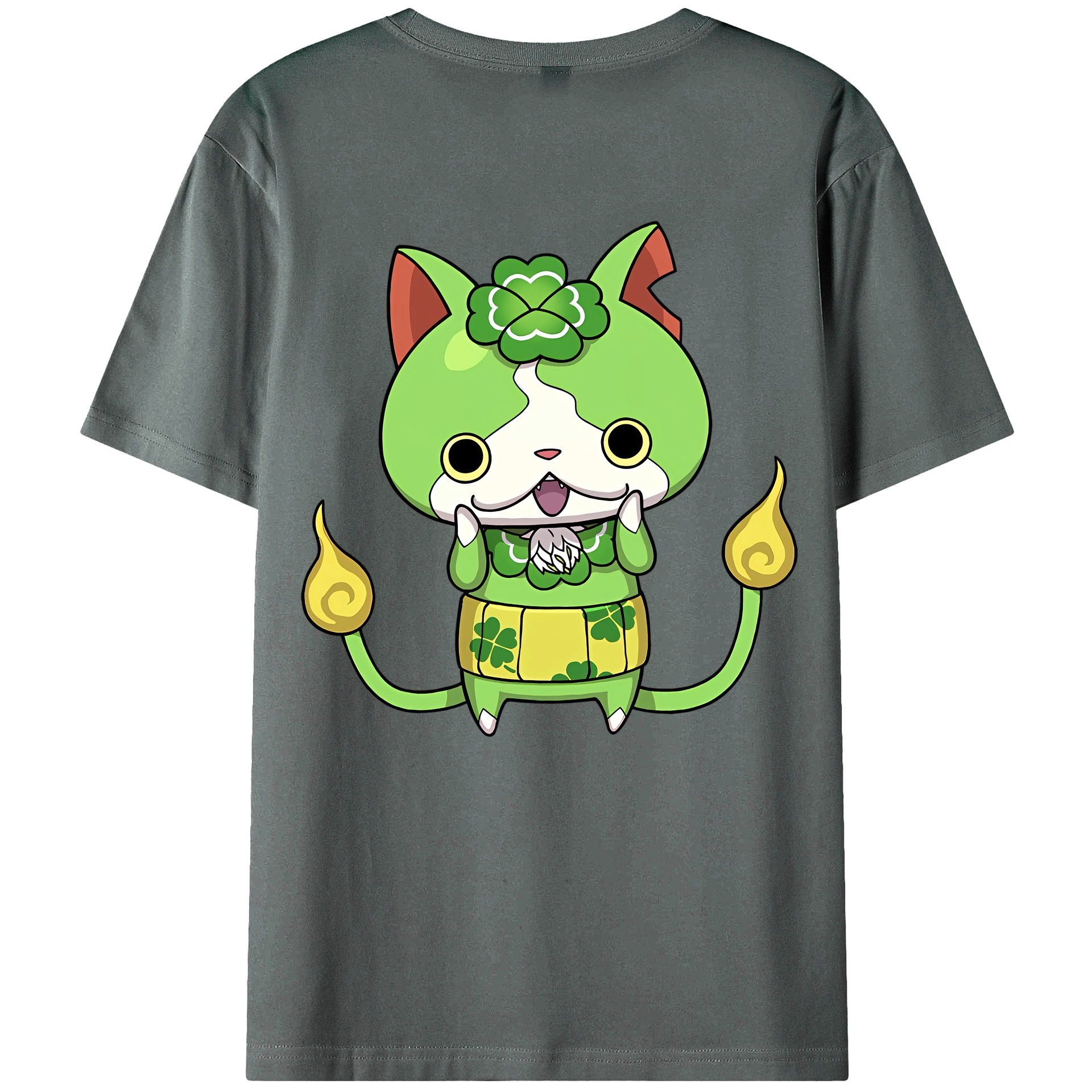 （画像用） 妖怪ウォッチ Yo-kai Watch 綿100％ メンズ半袖Tシャツ（バックプリント） 通気性